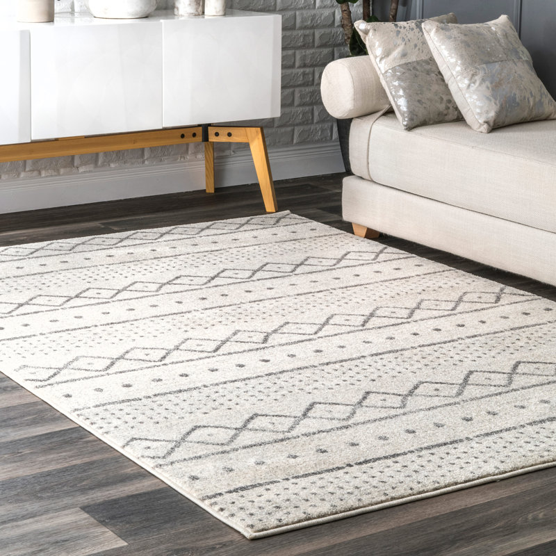 Union Rustic Januario Geometric/Striped OffWhite Area Rug & Reviews